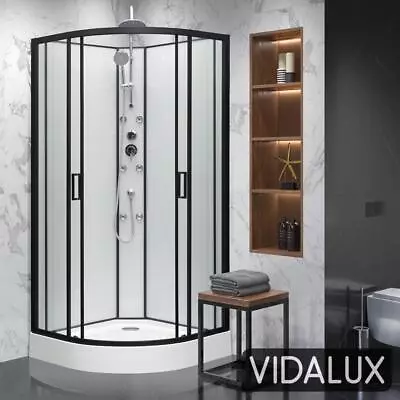 Vidalux Kontrast CC 900 X 900 Black White Hydro Shower • £549