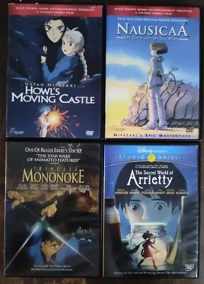 Ghibli 4 Film Collection: Howl's Moving Castle/ Nausicaa/ Mononoke/ Arriety DVD  • $19.99