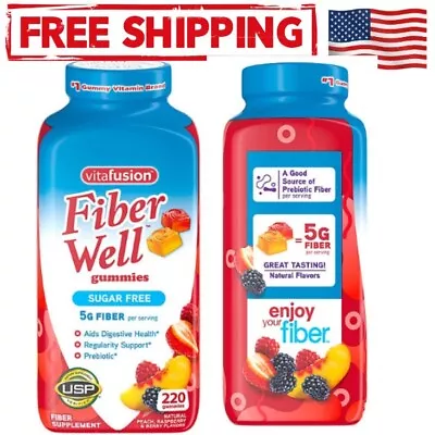 Vitafusion Fiber Well GummiesSugar Free  5g Fiber (220 Ct.) FREE SHIPPING • $30.99