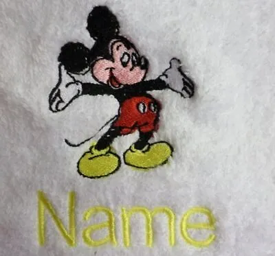 MICKEY MOUSE Personalised Name Embroidered Hand Towel Bath Towel Or Bath Sheet • £15.70