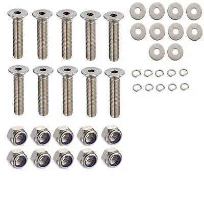 M4 M5 M6 M8 M10 A2 Stainless Steel Countersunk Bolt Nyloc Lock Nut Washer Socket • £111.14