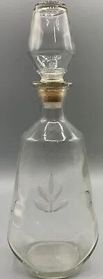 Vintage Glass Decanter With Stopper Whiskey Bottle Tequila Rum • $19.99