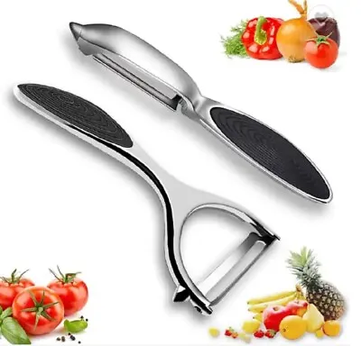 2 Stainless Steel Vegetable & Fruit Peeler Set - Non-Slip Handle Potato Peeler • $8.99