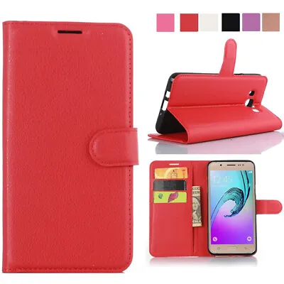 £4.95 • Buy Case For Galaxy J3/ J3 2016/2015 Leather Wallet Book Flip Pouch Cash Phone Cover