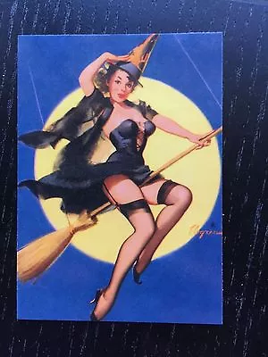 Elvgren PINUP Girl Card - Witchy- Brown & Bigelow • $5.95