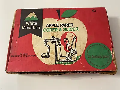 Vintage White Mountain Apple Parer Corer Slicer Peeler Original Box Instructions • $10