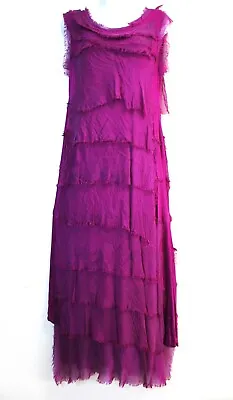 Ladies Lagenlook 100% Silk(ruffles) 95% Viscose(base) Dresses OneSize: Regular • £37