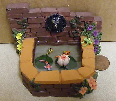 £8.99 • Buy 1:12 Scale Brick Effect Pond With 3 Koi Carp & Frog Tumdee Dolls House Garden