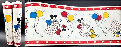 2 Disney Babies ABC Wallpaper Border Mickey Mouse Minnie Pluto Baby Donald Duck • $14.97