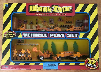 JA-RU Inc. Work Zone Construction Toys 32 Pieces Vehicle Play Set NEW In Box • $25.21