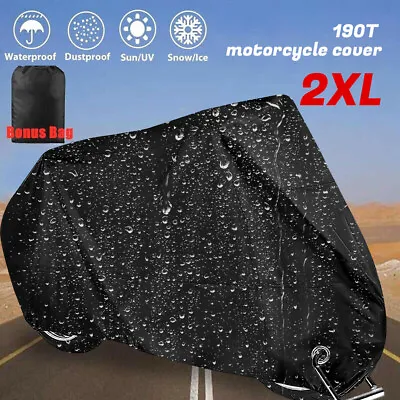 XXL Waterproof Motorcycle Cover Heavy Duty For Sun Snow UV Rain Dust Resistant • $19.99