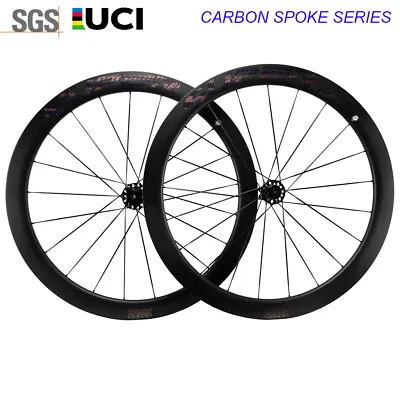 Superteam Carbon Spoke Wheels 700C Road Disc Brake 50mm Tubeless Wheelset • $720.90