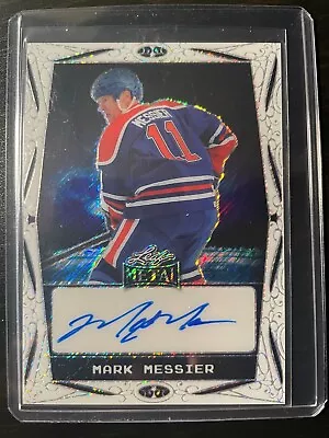 2024 Leaf Metal Legends Hockey WHITE Shimmer Base Auto BA-MM1 Mark Messier 1/3! • $61.47