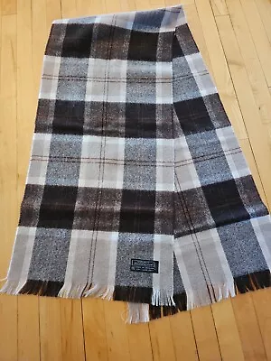 100 % Lambswool  Plaid Scarf Mens Made In Uruguay  New • $11.99