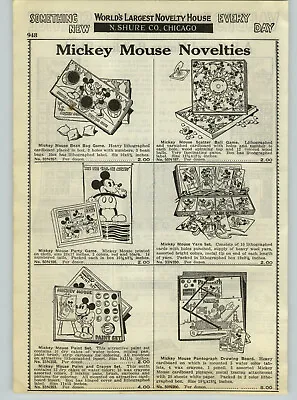 1936 PAPER AD 2 PG Mickey Mouse Toy Novelties Solier Game Rifle Target Circus • $29.97