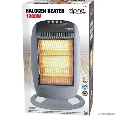 1 X Elphine Halogen Heater Instant Heat Winter Oscillating 3 Bars Home • £19.99