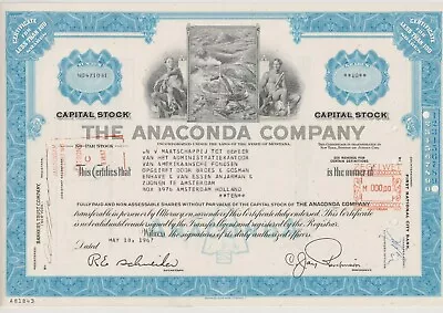 Anaconda Company Stock Certificate Mining • $2.24