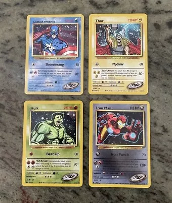 2023 Marvel Avengers Holographic Cards Thor Iron Man Captain America Hulk • £11.58