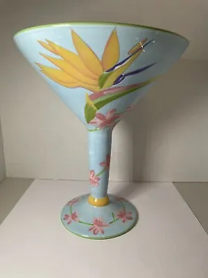 Baum Bros Bird Of Paradise By Anne Ormsby Giant Martini Compote Centerpiece • $9.99