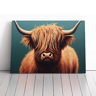 Highland Cow Portrait Vol.5 Canvas Wall Art Print Framed Picture Home Decor • £24.95