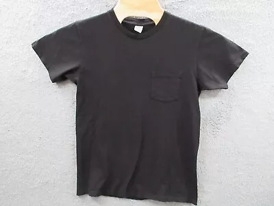 Velva Sheen Sportswear Black Pocket T-Shirt Made In USA Medium Single Stitch • $33.99