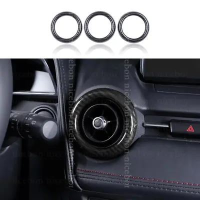 FIT FOR MAZDA2 Demio Carbon Fiber Color ABS DASHBOARD AIR VENT COVER SURROUND • $19.98