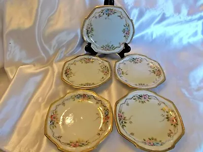 5 Vintage Hand Painted Japan Floral Gold Trim Dessert/Bread  Plates • $29.99