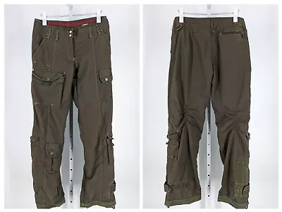 Murphy & Nye Sailmakers Vtg Military Green Cargo Parachute Pants Leather Details • $144.99