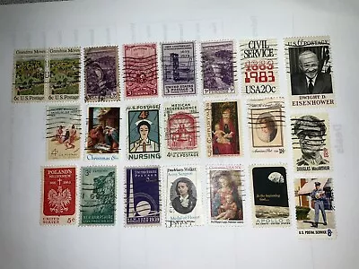 United States - 22 X Vintage Used Stamps 1940-1980 • $6.50