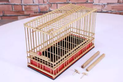 Birdcage Bamboo Wooden Antique Retro Unused JAPAN JP • $113.03