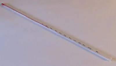 Glass Thermometer Lab Waterbath Distill 12  Long High Temperature 0C- 100C New • $13.99