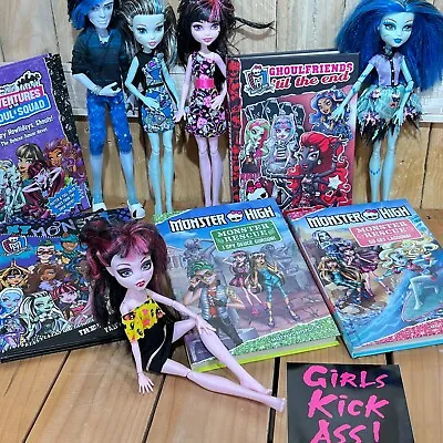 Mattel Monster High Collection - 4 Girl Dolls 1 Boy Doll 5 Books Free Shipping • $89.88