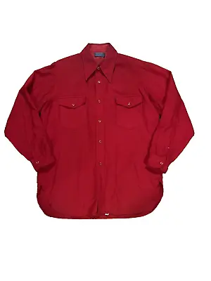 Vintage Pendleton Red Men's Wool Hunting Shirt/jacket Sz Xl Usa Made In Usa Euc • $45