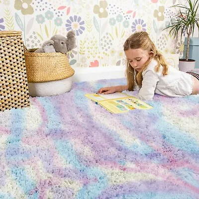 Large Fluffy Rugs Anti-Slip Shaggy Rug Living Room Bedroom Carpet Runner Mat • £7.55