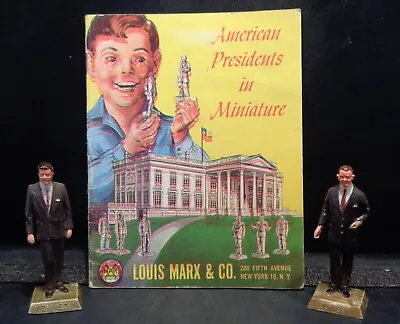 Vintage 1960s Marx 60mm Hard Plastic President Kennedy & Johnson + Set Booklet! • $22