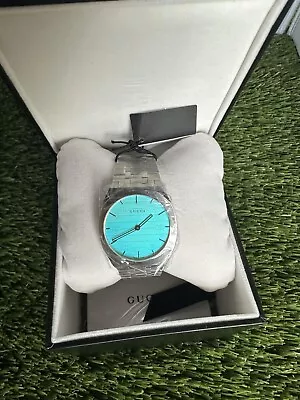 Gucci NEW Swiss 25H Series Tiffany Blue 38mm Unisex Watch  YA163409 • $799