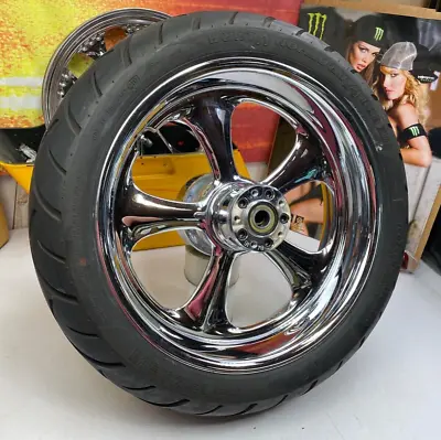 £736.55 • Buy 🔥09-23 Harley 18 X5.5   CVO Touring Rear RC Nitro Wheel Rim Chrome Metzler Tire