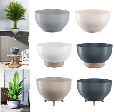 Bowl Planter Plant Pot Legs Oval Flower Modern Decorative Saucer Indoor Outdoor • £16.48