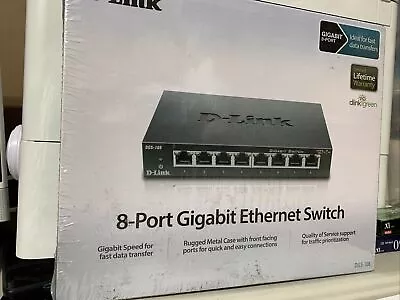 D-Link DGS-108 8-Port Gigabit Unmanaged Ethernet Switch Brand New Sealed In Box • $29.99