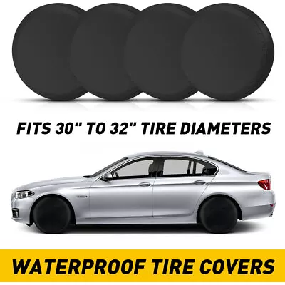 Set Of 4 Tire Covers For RV Truck Trailer SUV Camper Tire Diameter 30 -32  Black • $19.99