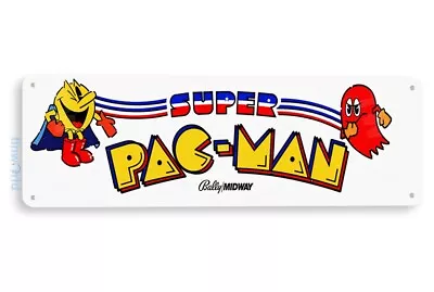 Super Pac-Man Arcade Sign Classic Arcade Game Marquee Game Room Tin Sign C505 • $8.45