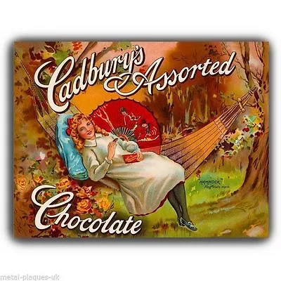 METAL SIGN WALL PLAQUE  Vintage CADBURY'S CHOCOLATE Poster Art Print Kitchen Bar • £4.45