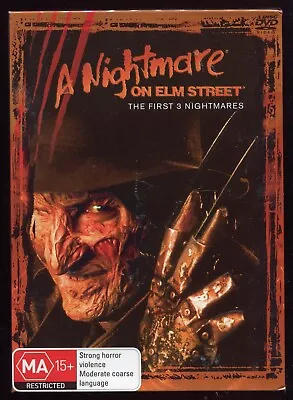 A Nightmare On Elm Street THE FIRST 3 NIGHTMARES (DVD 2005 3-Disc Set) • £18.61