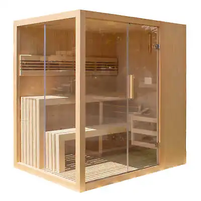 ALEKO Canadian Hemlock 4-6 Person Indoor Wet Dry Sauna With 4.5 KW UL Heater • $5799