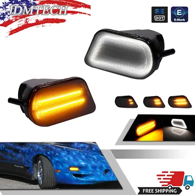 Smoked Front Bumper Turn Signal Lights Lamps For 98-02 Pontiac Firebird Trans Am • $74.99