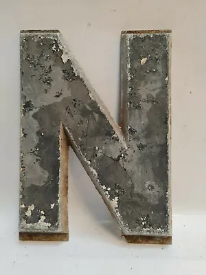 Vintage DRIVE-IN Movie Theatre MARQUEE LETTER - N - Black Metal 22cm Cinema Sign • $11.06