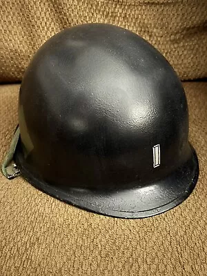 Vintage US Army 4th Infantry Vietnam Era Black Helmet And Liner Military M-1 • $229.99