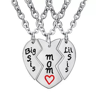 Mother Daughter Big And Little Sisters Mom Necklace Stainless Steel Best Friends • $19.98