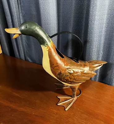 Metal Mallard Duck 12  Indoor Outdoor Watering Can  🦆 • $24.99