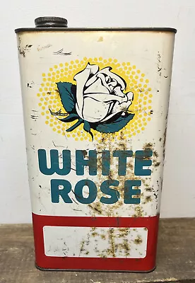 Vtg White Rose Oil 1 Gallon Oil Can Imperial Tin Canadian Oil Companies LTD • $85